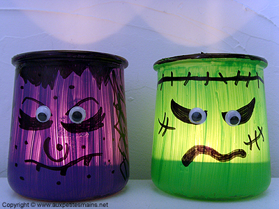 Photophores Frankenstein pour Halloween